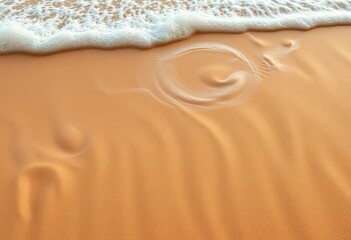 Obraz premium Swirling sand and water, abstract textures, earthy tones, photography, organic