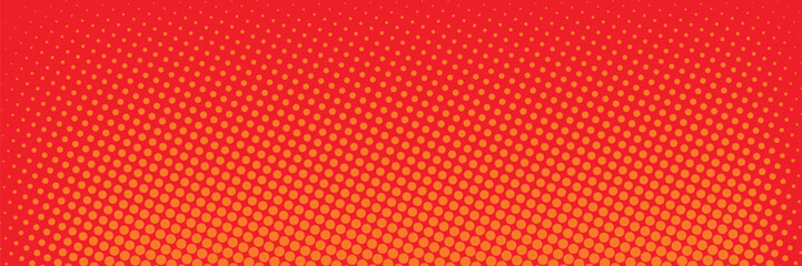 Dots halftone orange color pattern gradient texture with technology digital background. Dots pop art comics with summer background. vector ilustration