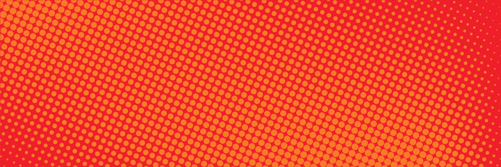 Dots halftone orange color pattern gradient texture with technology digital background. Dots pop art comics with summer background. vector ilustration