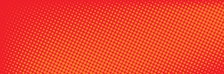 Dots halftone orange color pattern gradient texture with technology digital background. Dots pop art comics with summer background. vector ilustration
