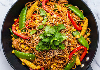 Delicious vegetable noodles stir fry recipe healthy asian cuisine meal prep for dinner lunch and easy cooking
