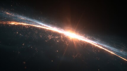 Obraz premium Celestial Event with Bright Stellar Formation and Sparkling Cosmic Dust in Deep Space Background