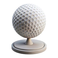 Golf ball on a stand isolated on white background