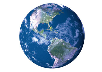 Photorealistic vector earth of America continent created by 3D modeling.