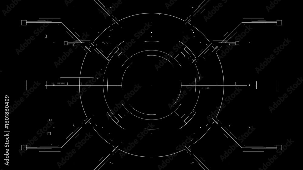 Poster hud target aim control, futuristic frame interface