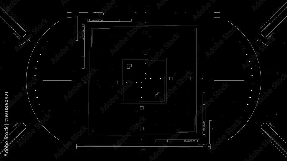 Poster hud target aim control, futuristic frame interface