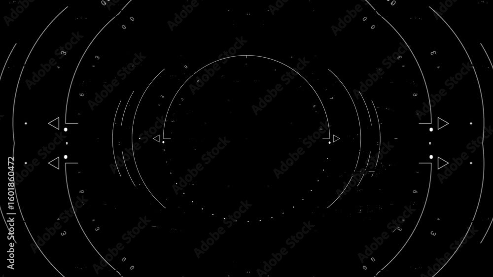 Poster hud target aim control, futuristic frame interface
