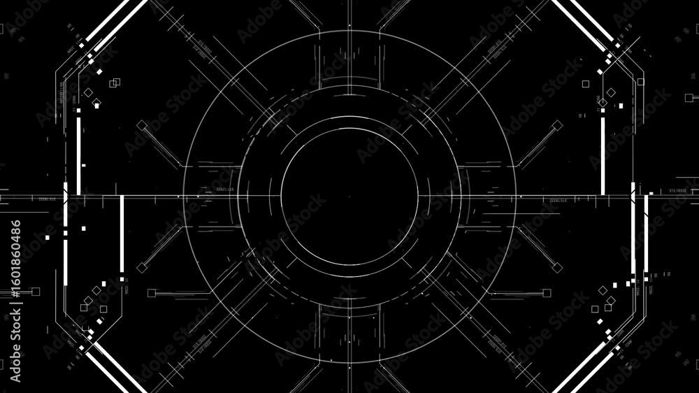 Poster hud target aim control, futuristic frame interface