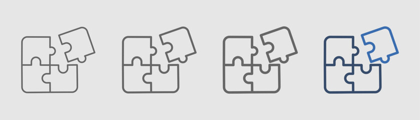 solving line icon with puzzles pieces