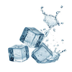 ice cubes with water drops