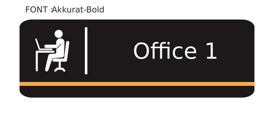 office sign on a black background