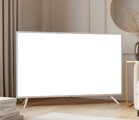 Obraz premium Mockup Flat Screen Tv In Artistic Corner Of Home