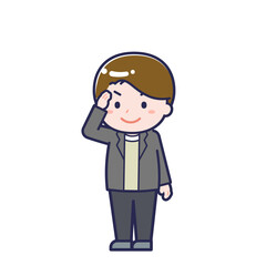 私服の大人／ななめ／男性 02