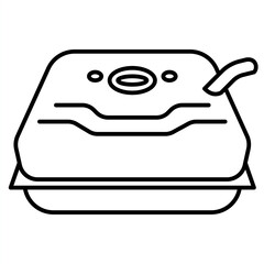 Single automotive part icon with simple outline style, mechanical spare component illustration with bold clean shape and monochrome detail for car repair and garage theme display.