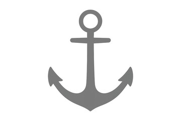 Classic gray anchor icon symbolizing stability, security, and seafaring tradition, set against a transparent background for versatile use