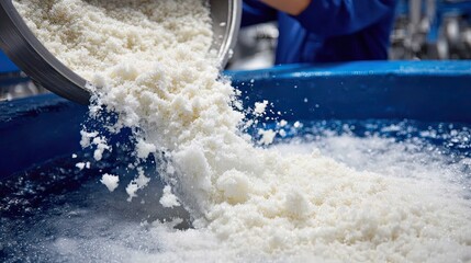 Massecuite mixture being transferred from crystallizer to centrifuge