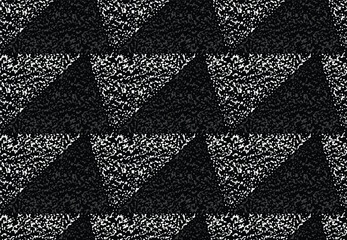 Hand drawn abstract stippling triangles seamless pattern, Ethnic and tribal handcrafted dotted texture background. Simple geometric graphic for textile, decoration, carpet