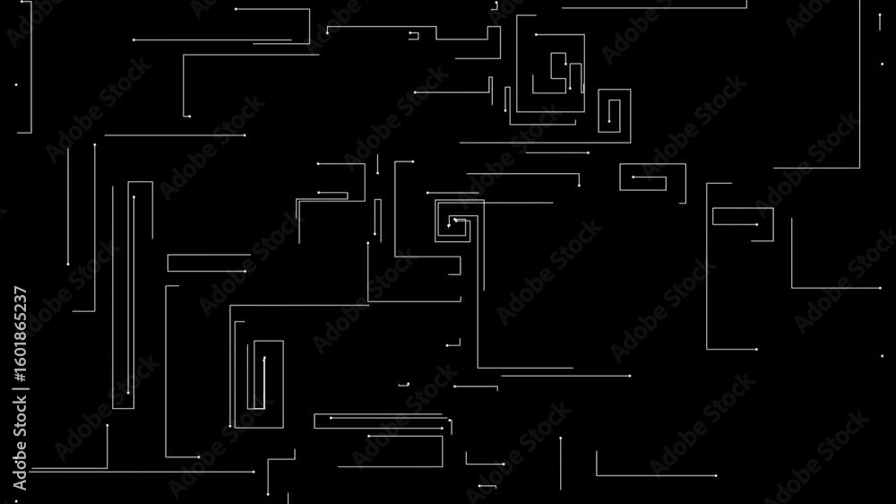 Poster abstract microcircuit tech line animated