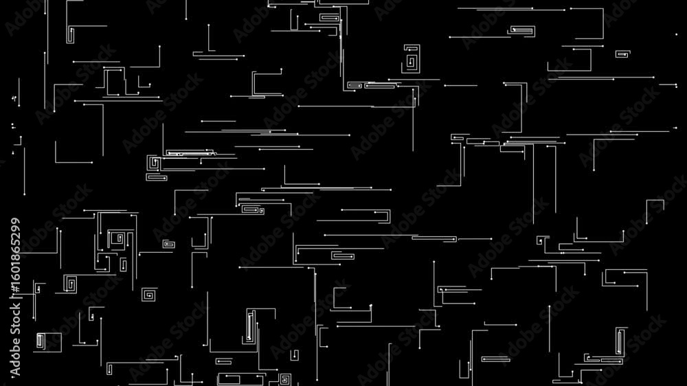 Poster abstract microcircuit tech line animated