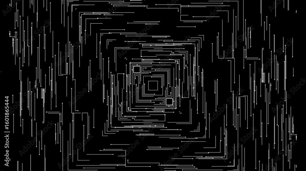 Poster abstract microcircuit tech line animated