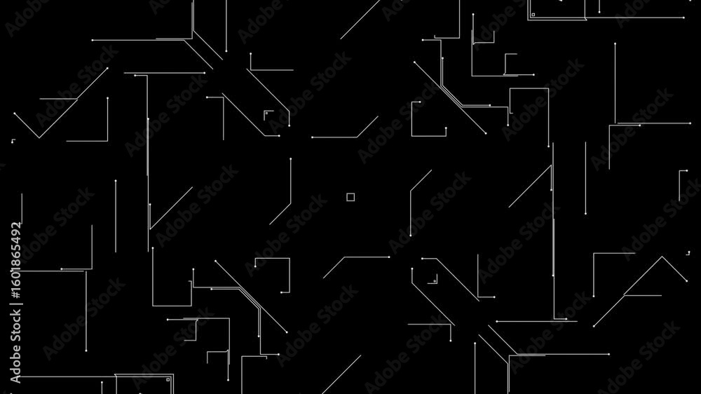 Poster abstract microcircuit tech line animated
