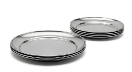 Elegant stainless steel dinner plates for modern dining experiences, perfect for sophisticated home decor and restaurant use, adding a touch of luxury to any table setting