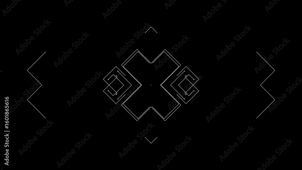 Poster abstract microcircuit tech line animated