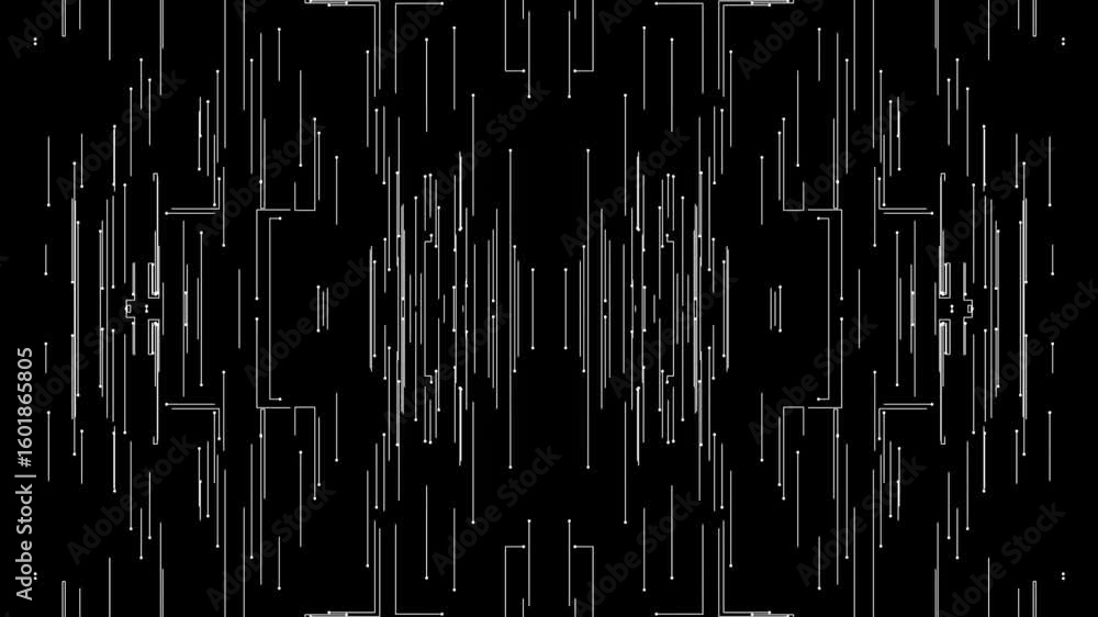 Poster abstract microcircuit tech line animated