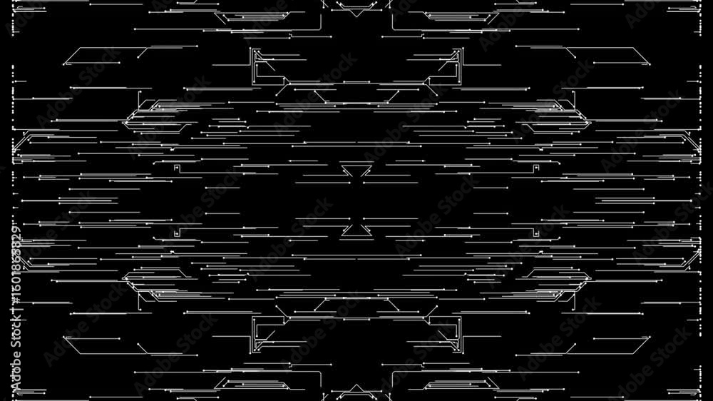 Aufkleber abstract microcircuit tech line animated