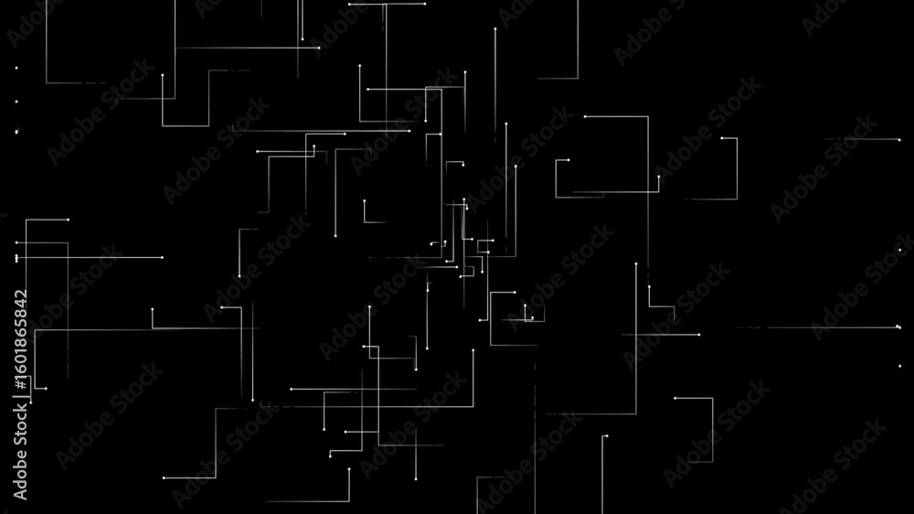 Poster abstract microcircuit tech line animated