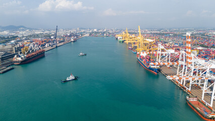 Shipyard Cargo Container Sea Port Freight forwarding service logistics and transportation....