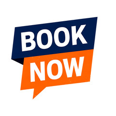 Blue and orange banner with white text B O K N O W isolated on a transparent background book lettering