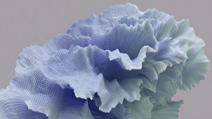 3D banner wallpaper of technological structures with natural rock shapes