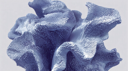 3D banner wallpaper of technological structures with natural rock shapes