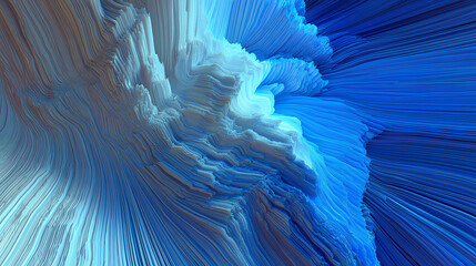 3D banner wallpaper of technological structures with natural rock shapes