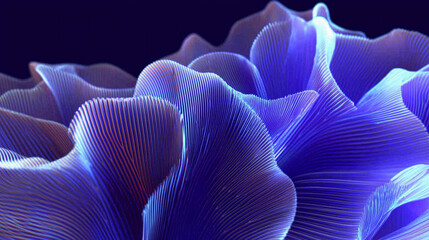 3D banner wallpaper of technological structures with natural rock shapes