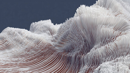 3D banner wallpaper of technological structures with natural rock shapes