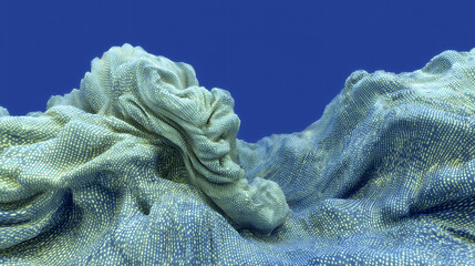 3D banner wallpaper of technological structures with natural rock shapes