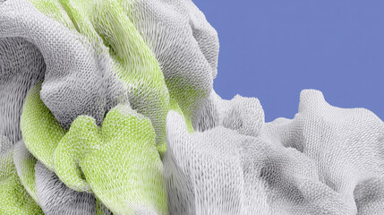 3D banner wallpaper of technological structures with natural rock shapes