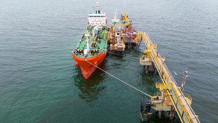 Oil tanker ship. Red Oil Tanker runing in the ocean sea. petroleum ship transportation import...