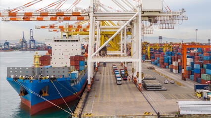 Shipyard Cargo Container Sea Port Freight forwarding service logistics and transportation....