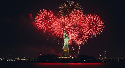 fireworks over the city