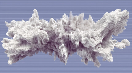 city created by particles, technology concept