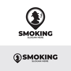 Smoking area logo design template