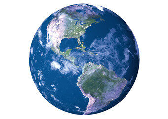 Photorealistic vector earth of America continent created by 3D modeling as more high resolution version.