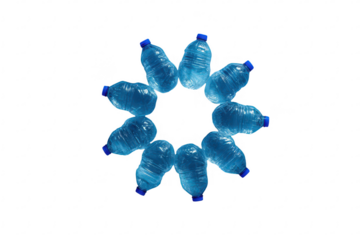 Circular arrangement of water bottles