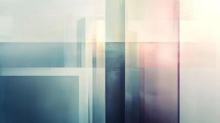 Abstract Geometric Composition: An artistic abstract geometric composition featuring a dynamic interplay of lines, planes, and colors, showcasing a sense of modernity and refined elegance.