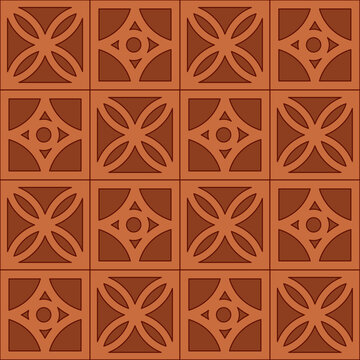 Interior and exterior material patterns of breeze block tiles