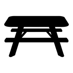 A stylized picnic table icon representing outdoor activities and family gatherings