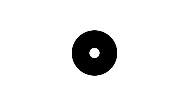 Basic shape of ball silhouette icon logo.called Jame in Japanese icon.Record icon on white control button symbol background